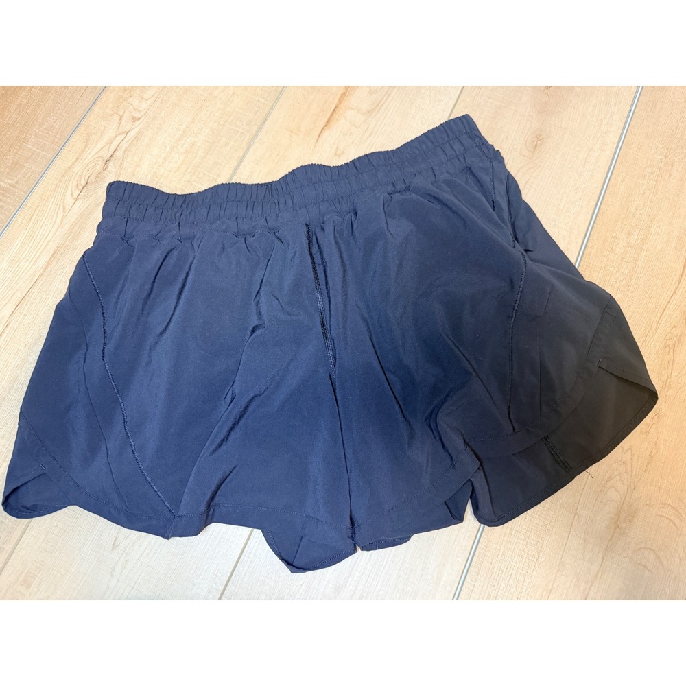 Lululemon Tracker Short V 4" Women 14 Black Running Workout Athletic LW7AQES